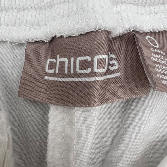 Chicos Women's White Cargo Capri Pants Size 0 Small lightweight - Picture 6 of 10